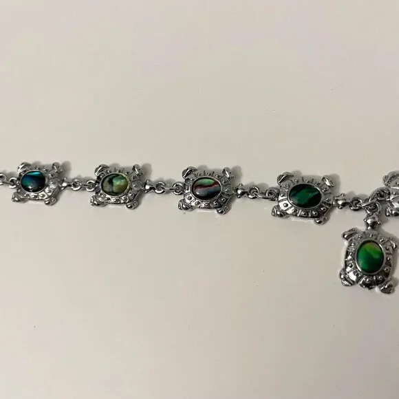 Multi Coloured Turtle Shell Bracelet 7 Inch Long - Picture 9 of 16